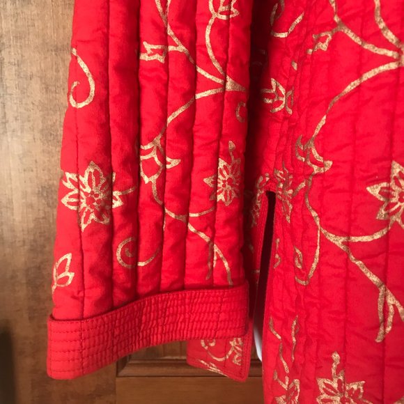 National Geographic by Pfeifer Studio Red w/Gold Swirls Quilted Jacket X-Large - Picture 6 of 13